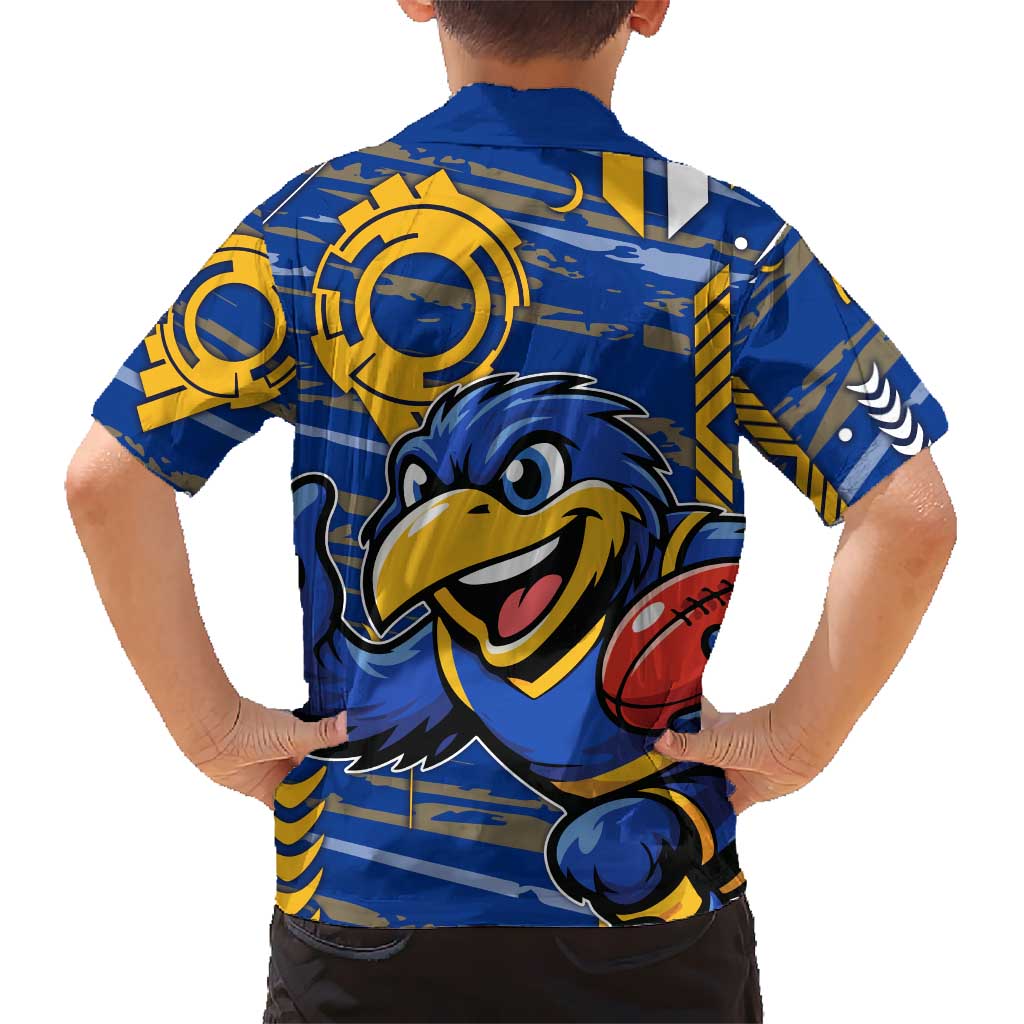 West Coast Eagles Family Matching Puletasi and Hawaiian Shirt Mascot Cartoon Football Illustration Style