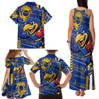 West Coast Eagles Family Matching Tank Maxi Dress and Hawaiian Shirt Mascot Cartoon Football Illustration Style