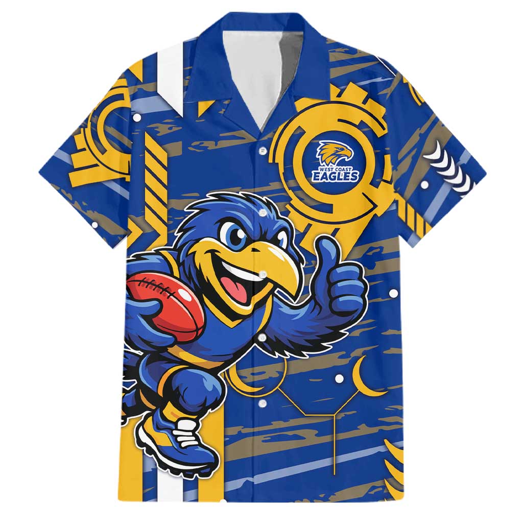 West Coast Eagles Family Matching Tank Maxi Dress and Hawaiian Shirt Mascot Cartoon Football Illustration Style