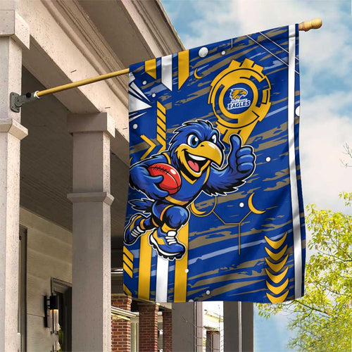 West Coast Eagles Garden Flag Mascot Cartoon Football Illustration Style
