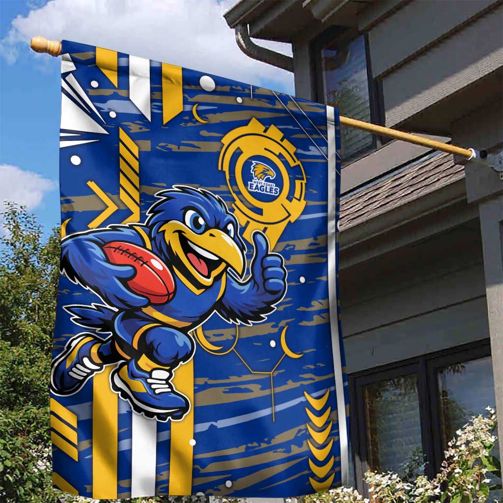 West Coast Eagles Garden Flag Mascot Cartoon Football Illustration Style