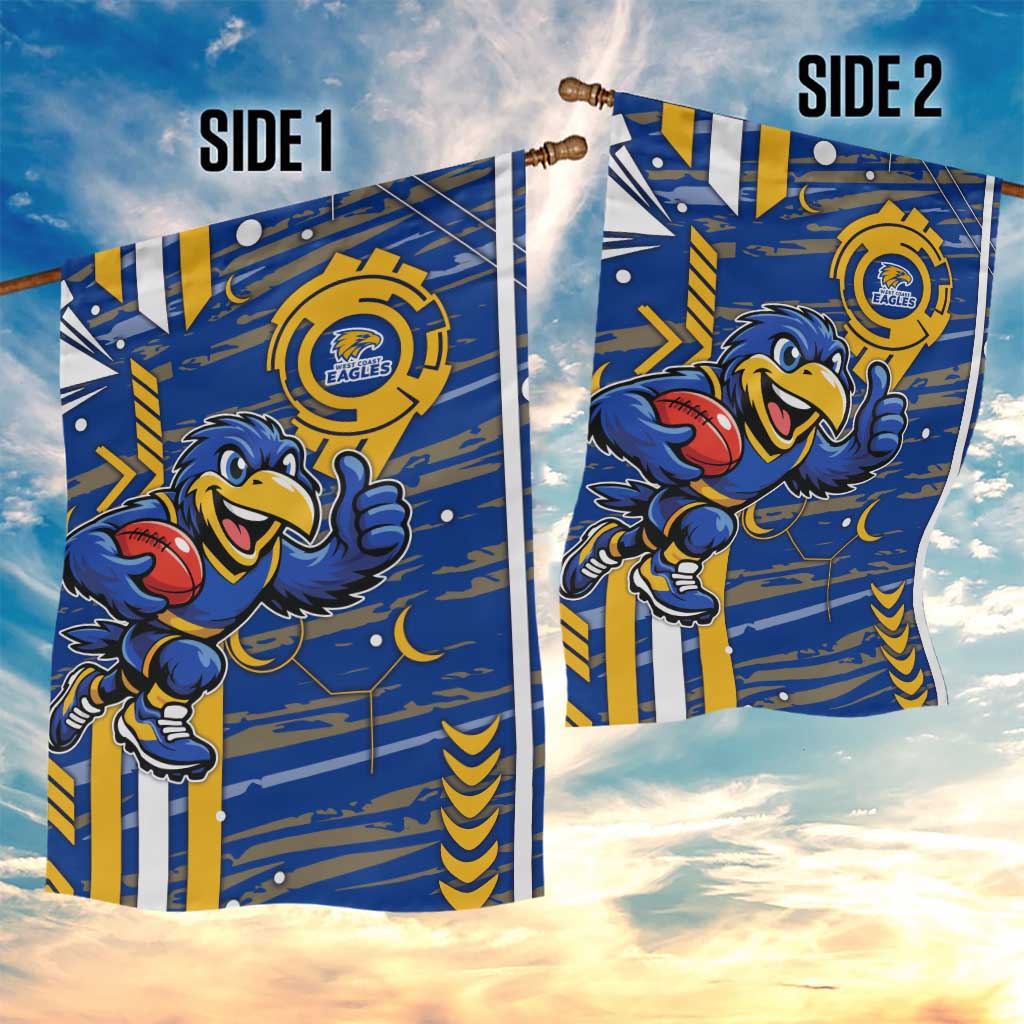West Coast Eagles Garden Flag Mascot Cartoon Football Illustration Style