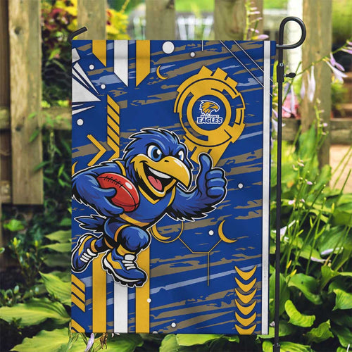 West Coast Eagles Garden Flag Mascot Cartoon Football Illustration Style