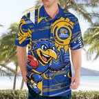 West Coast Eagles Hawaiian Shirt Mascot Cartoon Football Illustration Style
