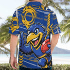 West Coast Eagles Hawaiian Shirt Mascot Cartoon Football Illustration Style
