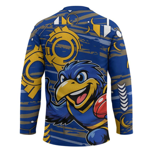 West Coast Eagles Hockey Jersey Mascot Cartoon Football Illustration Style