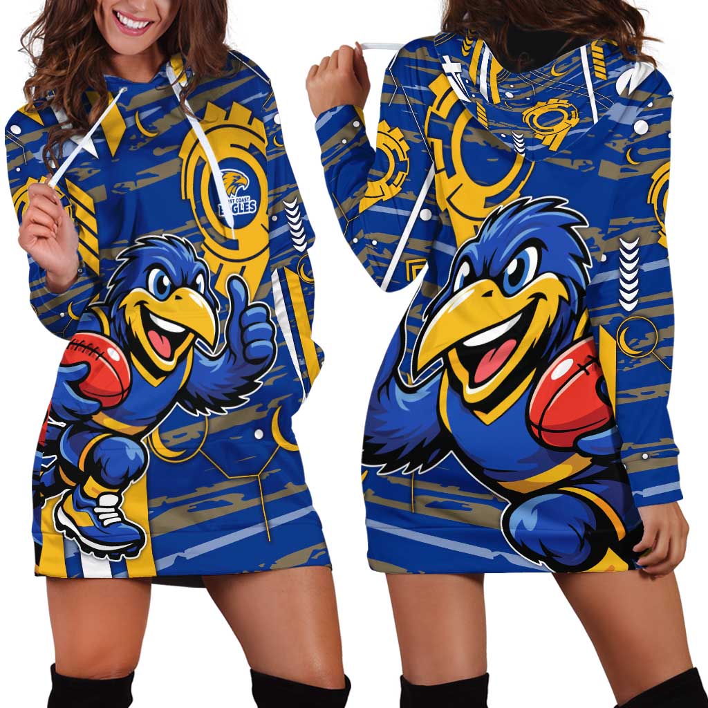 West Coast Eagles Hoodie Dress Mascot Cartoon Football Illustration Style