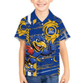 West Coast Eagles Kid Hawaiian Shirt Mascot Cartoon Football Illustration Style
