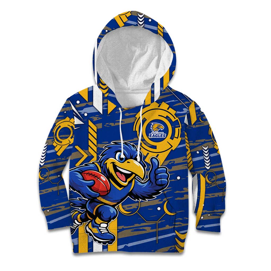 West Coast Eagles Kid Hoodie Mascot Cartoon Football Illustration Style
