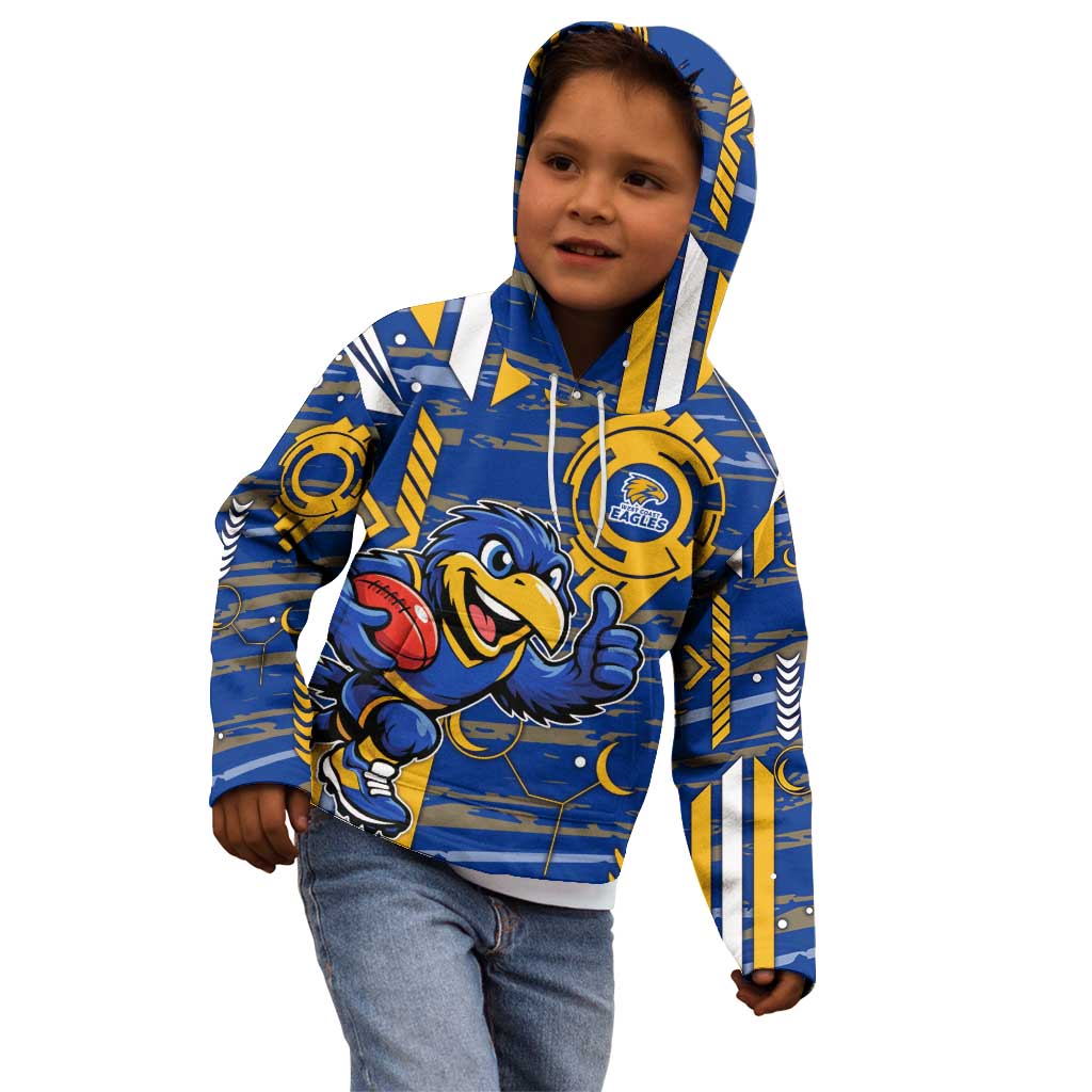 West Coast Eagles Kid Hoodie Mascot Cartoon Football Illustration Style