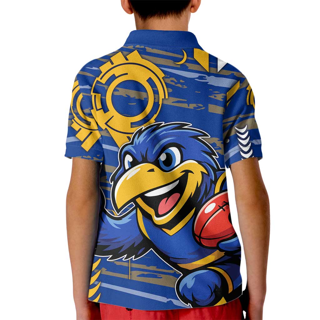 West Coast Eagles Kid Polo Shirt Mascot Cartoon Football Illustration Style