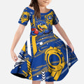 West Coast Eagles Kid Short Sleeve Dress Mascot Cartoon Football Illustration Style