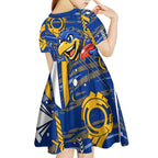 West Coast Eagles Kid Short Sleeve Dress Mascot Cartoon Football Illustration Style