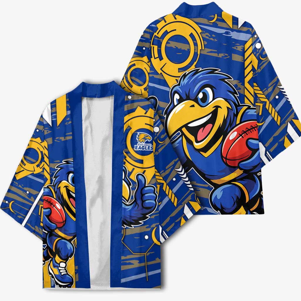 West Coast Eagles Kimono Mascot Cartoon Football Illustration Style