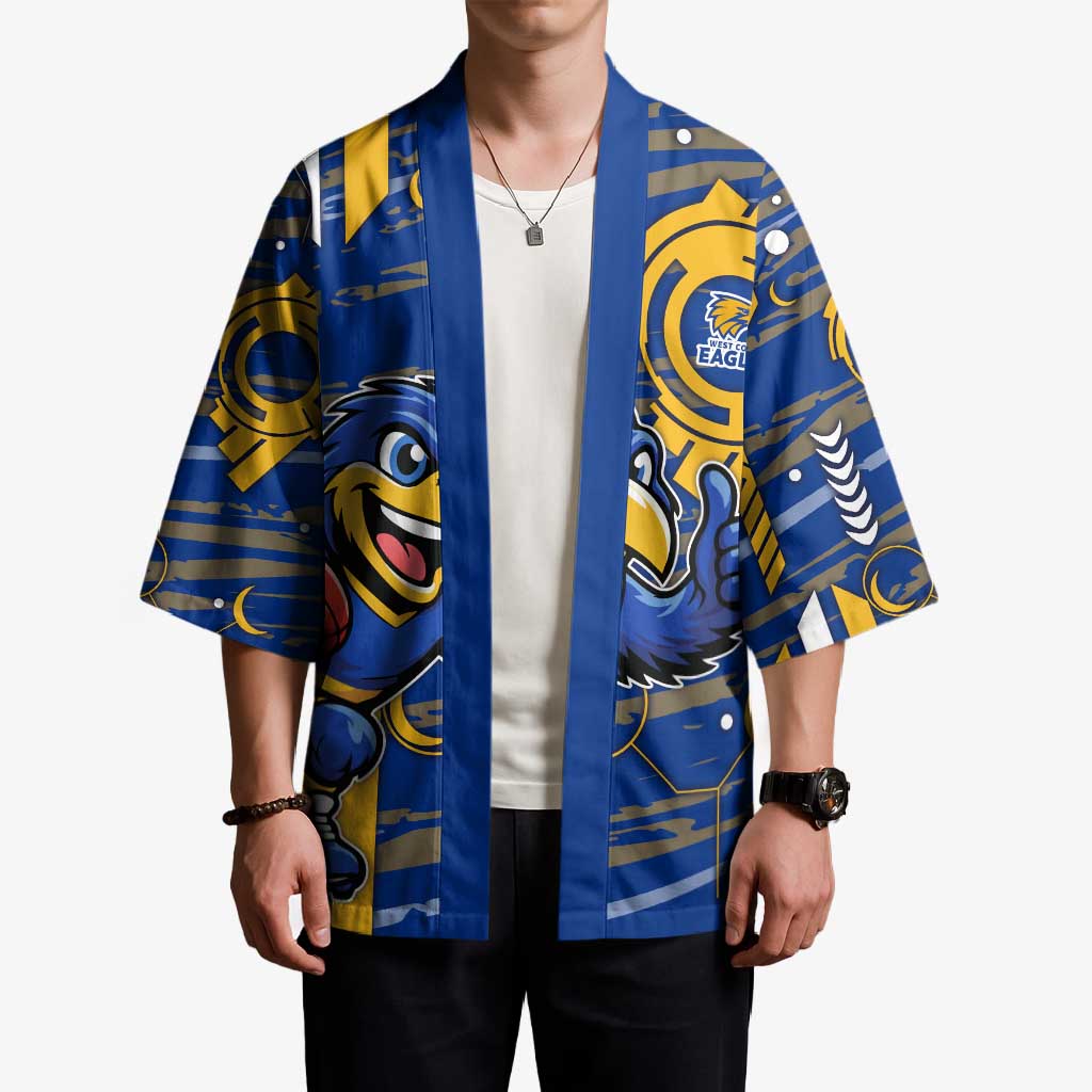 West Coast Eagles Kimono Mascot Cartoon Football Illustration Style