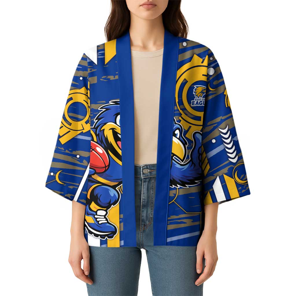 West Coast Eagles Kimono Mascot Cartoon Football Illustration Style