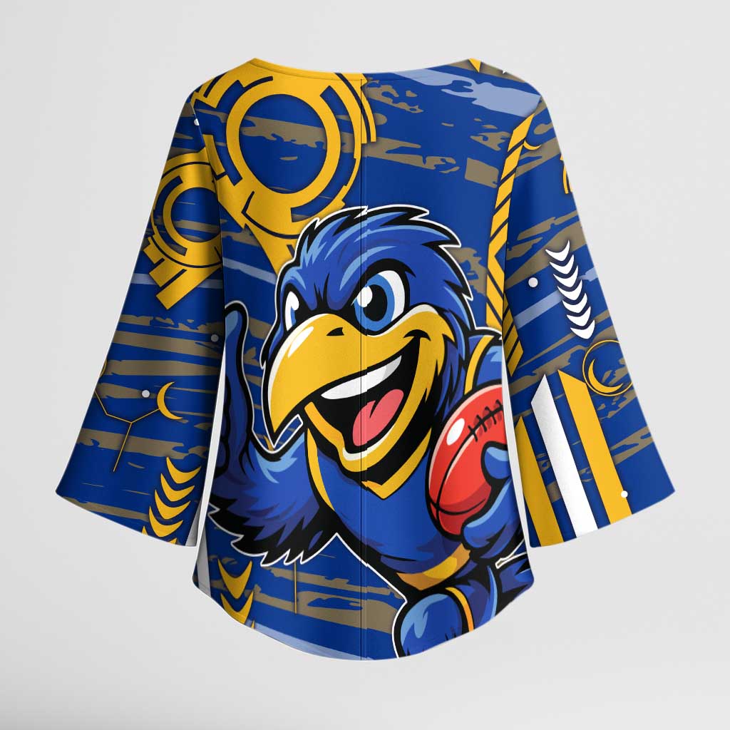 West Coast Eagles Kimono Sleeve Blouse Mascot Cartoon Football Illustration Style