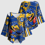 West Coast Eagles Kimono Sleeve Blouse Mascot Cartoon Football Illustration Style