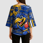 West Coast Eagles Kimono Sleeve Blouse Mascot Cartoon Football Illustration Style