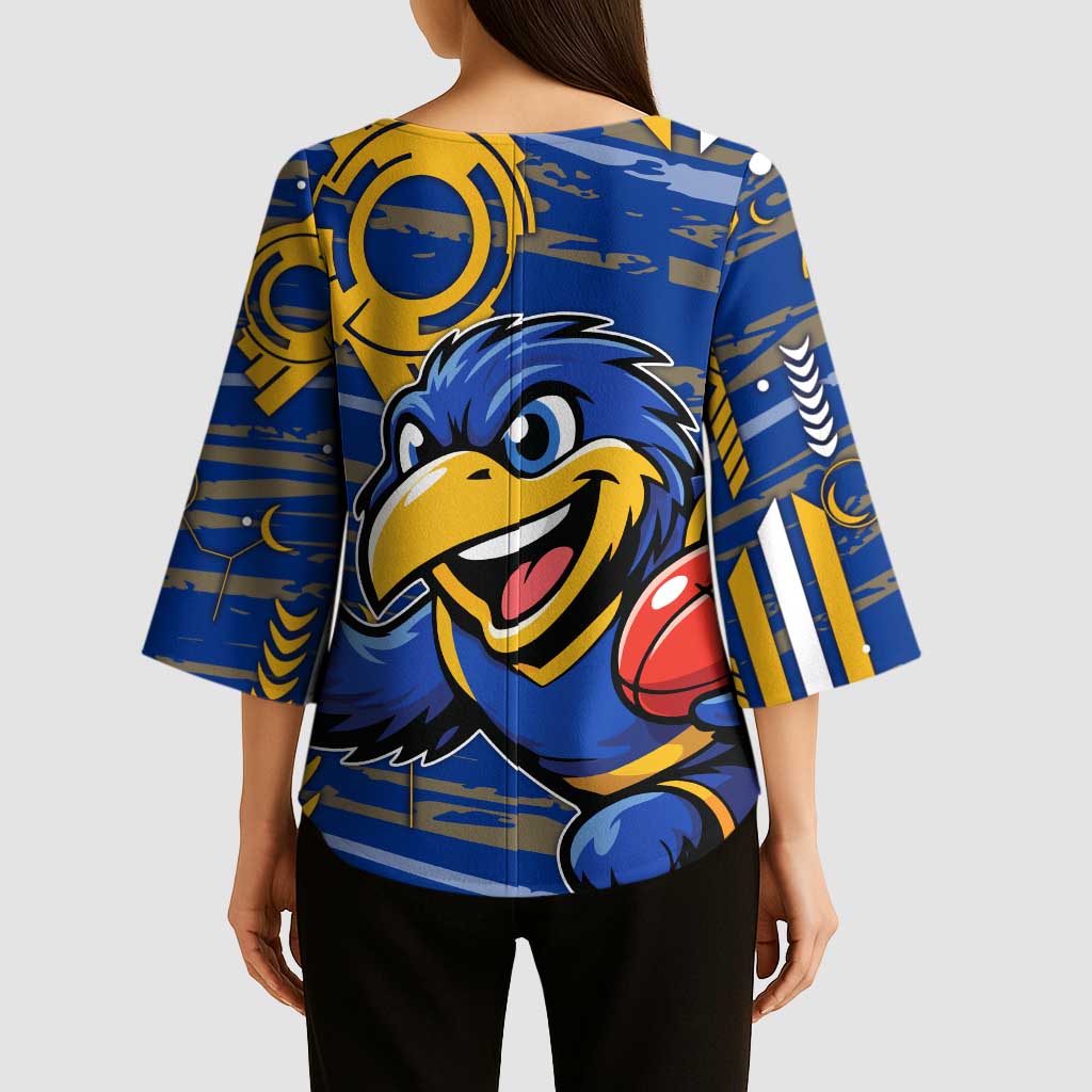 West Coast Eagles Kimono Sleeve Blouse Mascot Cartoon Football Illustration Style