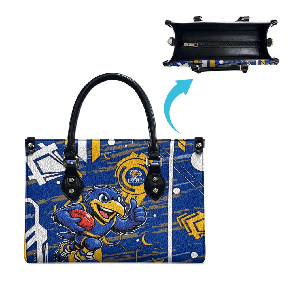 West Coast Eagles Leather Bag Mascot Cartoon Football Illustration Style