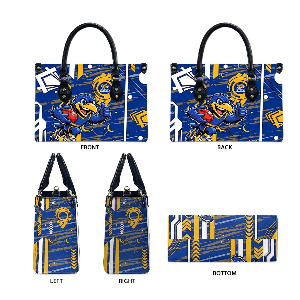 West Coast Eagles Leather Bag Mascot Cartoon Football Illustration Style