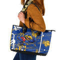 West Coast Eagles Leather Tote Bag Mascot Cartoon Football Illustration Style