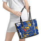 West Coast Eagles Leather Tote Bag Mascot Cartoon Football Illustration Style