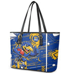 West Coast Eagles Leather Tote Bag Mascot Cartoon Football Illustration Style