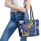 West Coast Eagles Leather Tote Bag Mascot Cartoon Football Illustration Style