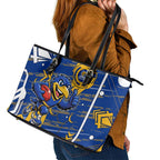 West Coast Eagles Leather Tote Bag Mascot Cartoon Football Illustration Style