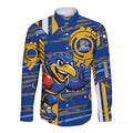 West Coast Eagles Long Sleeve Button Shirt Mascot Cartoon Football Illustration Style