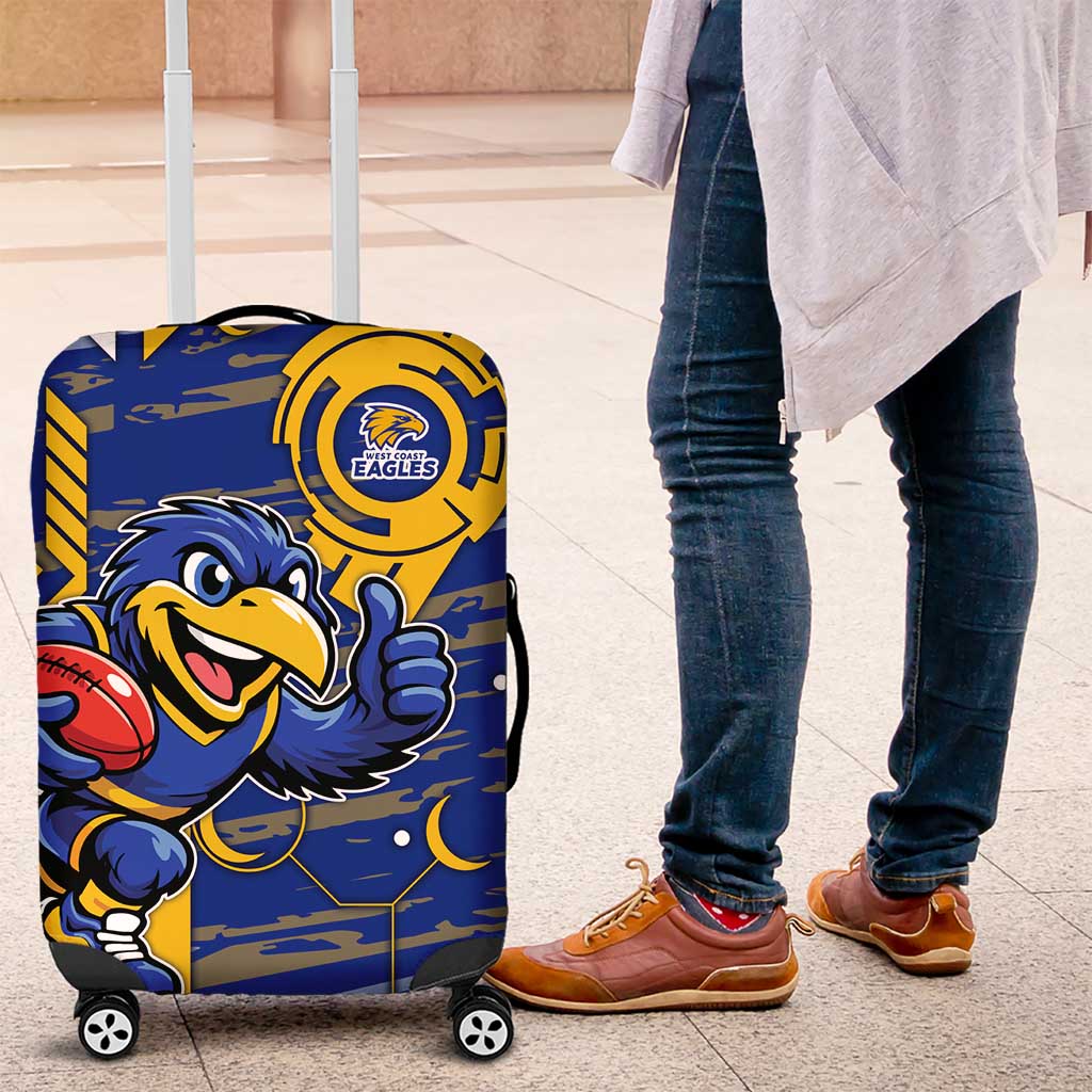 West Coast Eagles Luggage Cover Mascot Cartoon Football Illustration Style