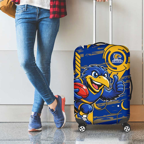 West Coast Eagles Luggage Cover Mascot Cartoon Football Illustration Style