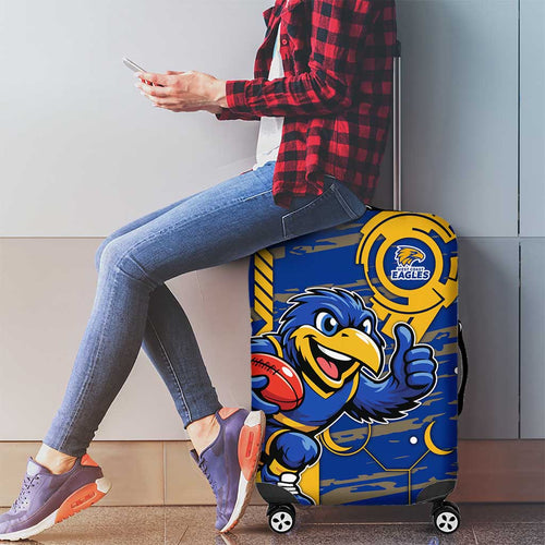 West Coast Eagles Luggage Cover Mascot Cartoon Football Illustration Style