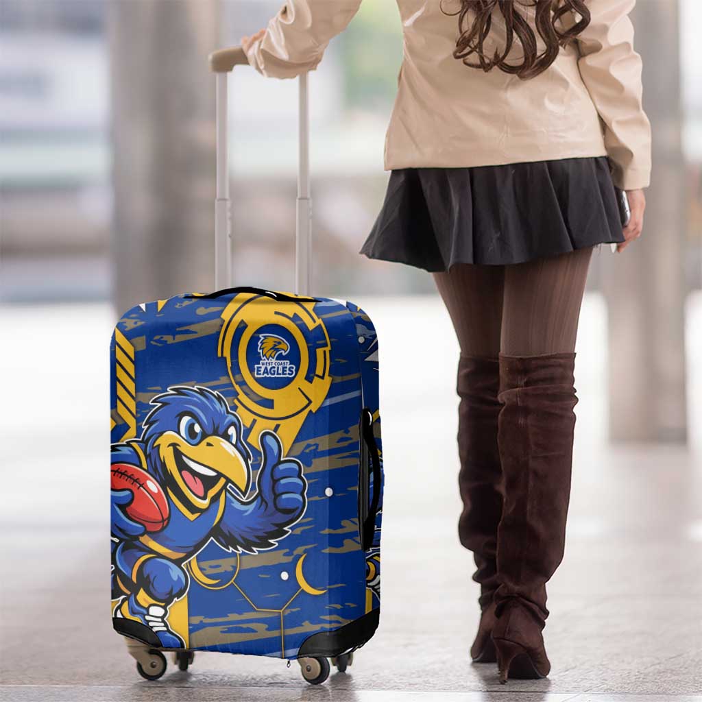 West Coast Eagles Luggage Cover Mascot Cartoon Football Illustration Style