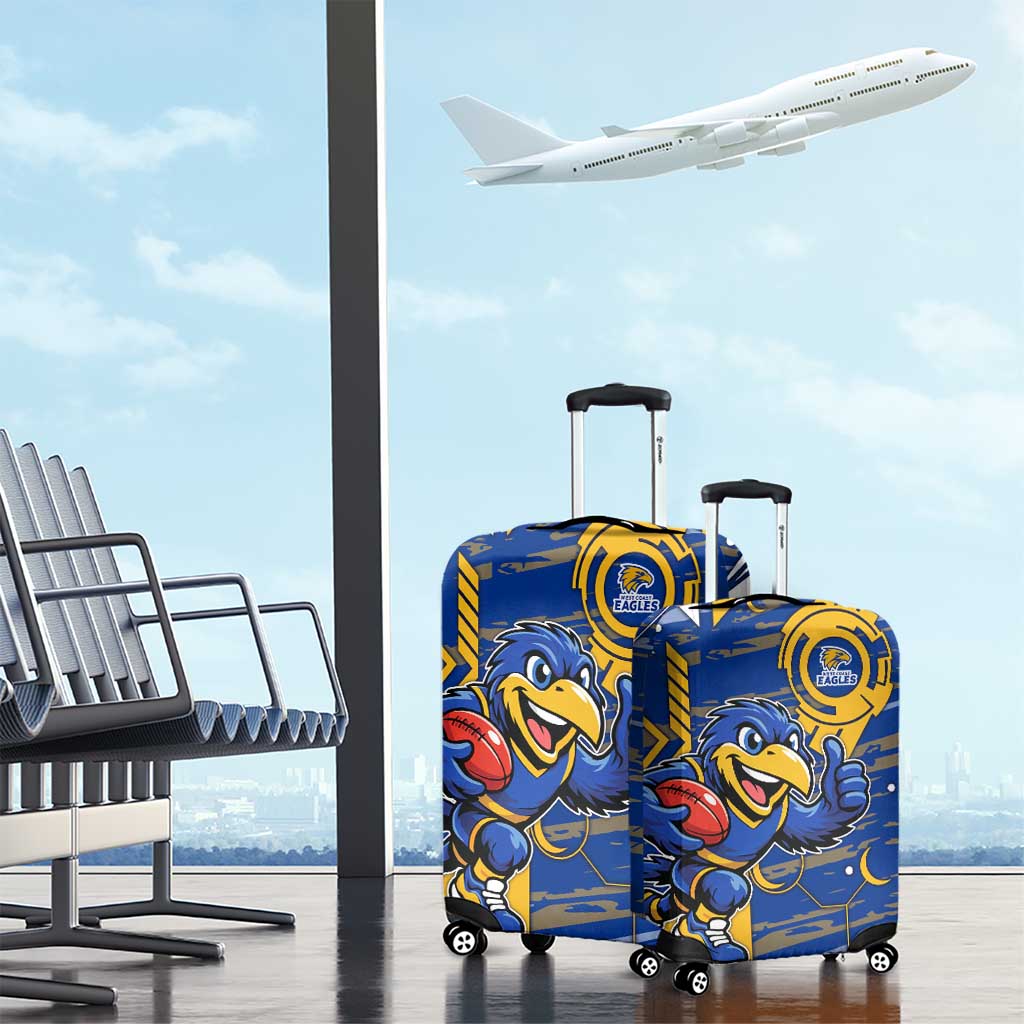 West Coast Eagles Luggage Cover Mascot Cartoon Football Illustration Style