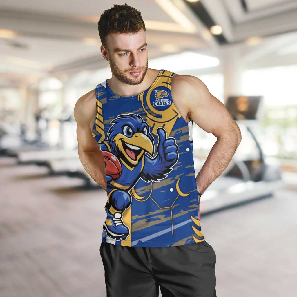 West Coast Eagles Men Tank Top Mascot Cartoon Football Illustration Style