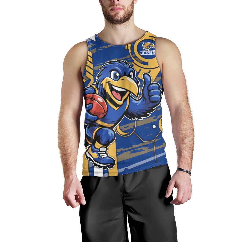 West Coast Eagles Men Tank Top Mascot Cartoon Football Illustration Style