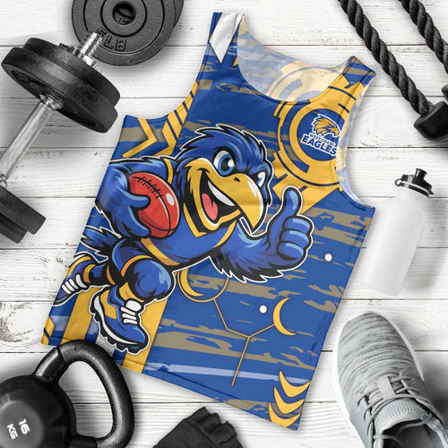 West Coast Eagles Men Tank Top Mascot Cartoon Football Illustration Style