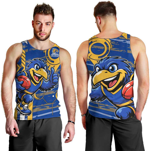 West Coast Eagles Men Tank Top Mascot Cartoon Football Illustration Style