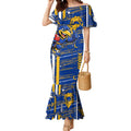 West Coast Eagles Mermaid Dress Mascot Cartoon Football Illustration Style