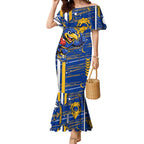 West Coast Eagles Mermaid Dress Mascot Cartoon Football Illustration Style