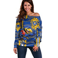 West Coast Eagles Off Shoulder Sweater Mascot Cartoon Football Illustration Style