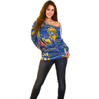 West Coast Eagles Off Shoulder Sweater Mascot Cartoon Football Illustration Style