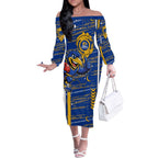 West Coast Eagles Off The Shoulder Long Sleeve Dress Mascot Cartoon Football Illustration Style
