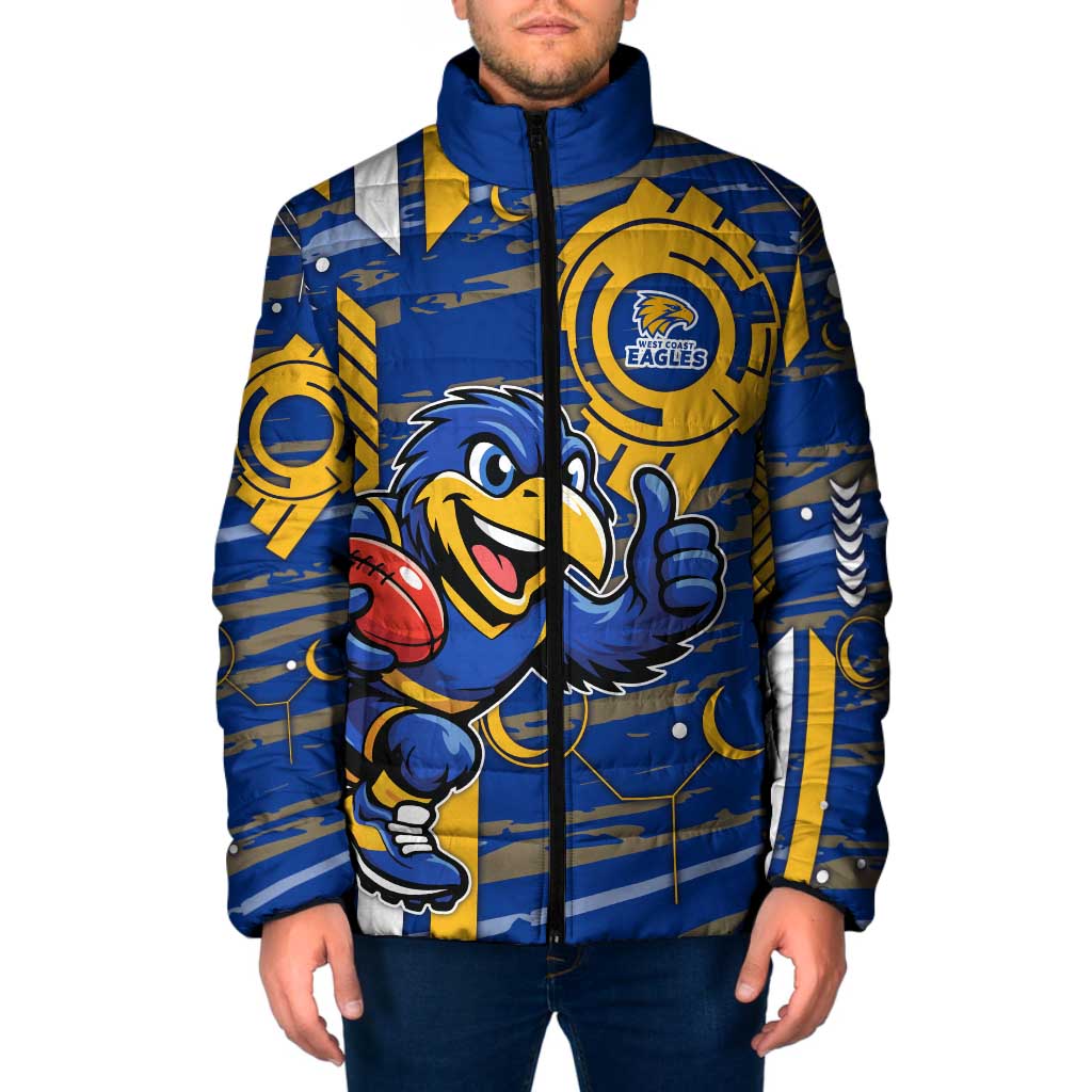 West Coast Eagles Padded Jacket Mascot Cartoon Football Illustration Style