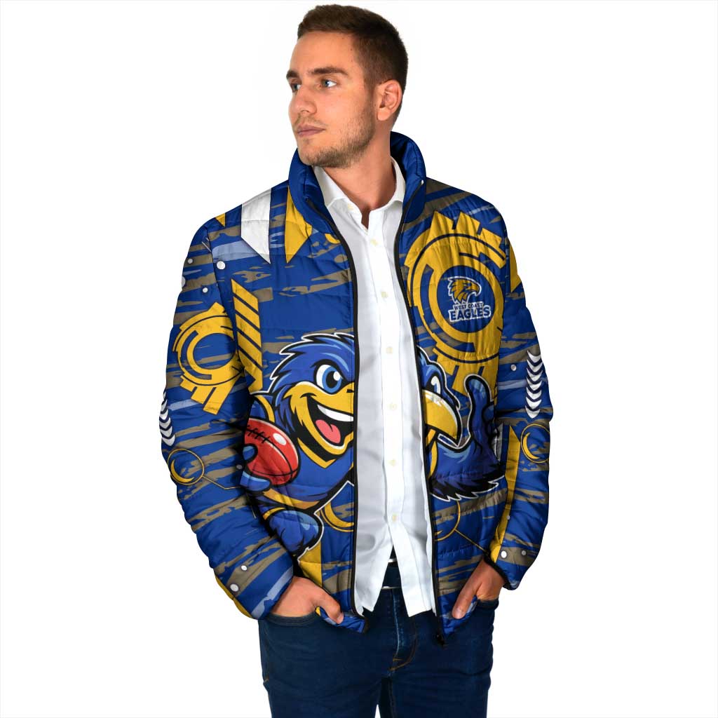 West Coast Eagles Padded Jacket Mascot Cartoon Football Illustration Style