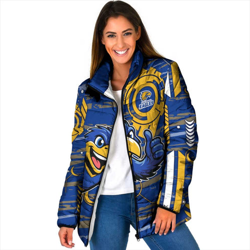 West Coast Eagles Padded Jacket Mascot Cartoon Football Illustration Style
