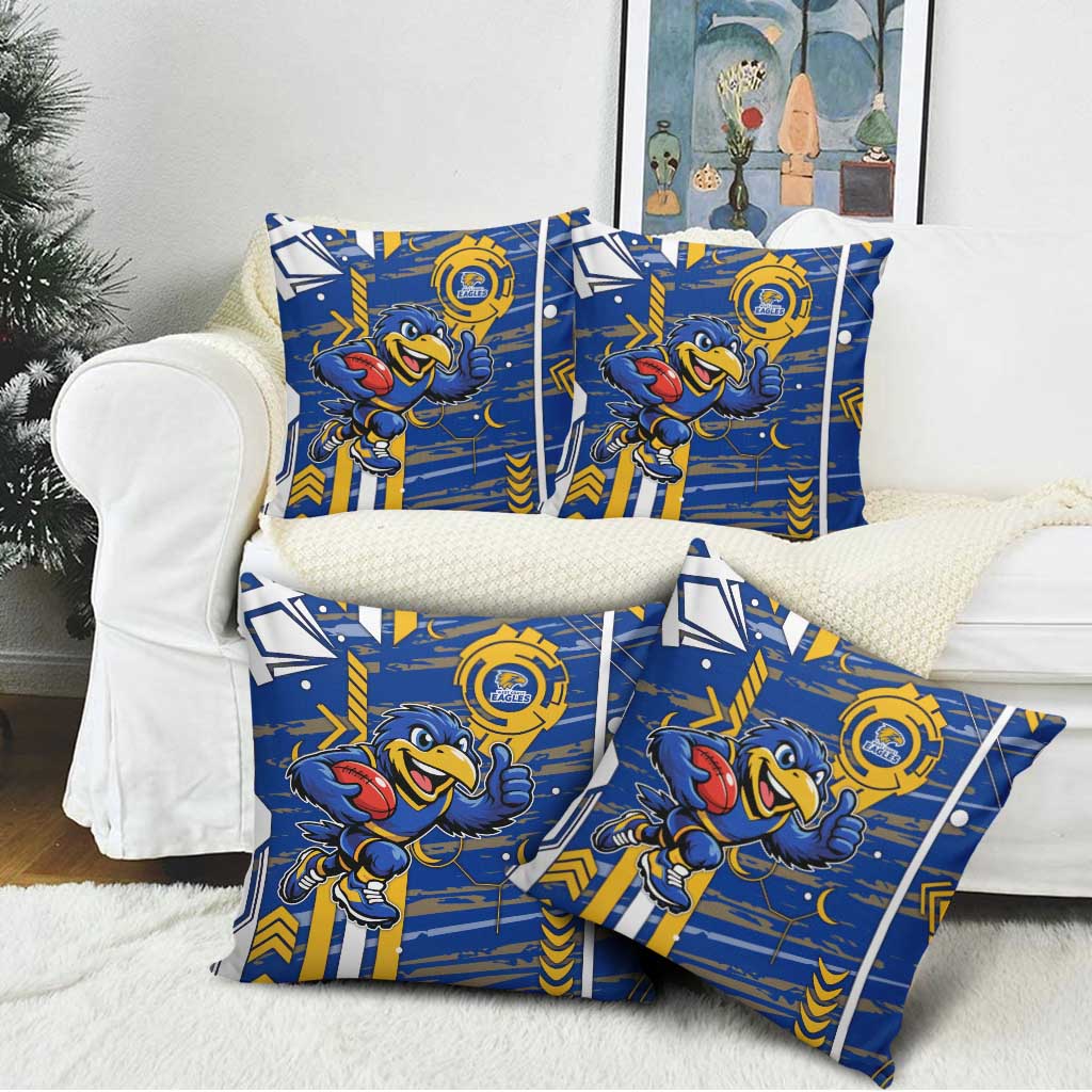 West Coast Eagles Pillow Cover Mascot Cartoon Football Illustration Style